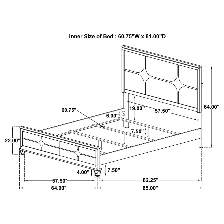 (image for) Olivia Queen Panel Bed LED Headboard Pearl White