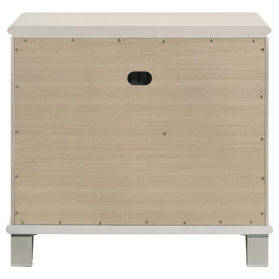 (image for) Olivia 2-drawer Nightstand Bedside Table Pearl White