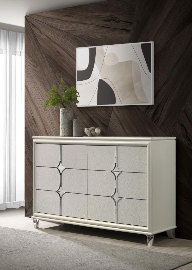 (image for) Olivia 6-drawer Dresser Cabinet Pearl White