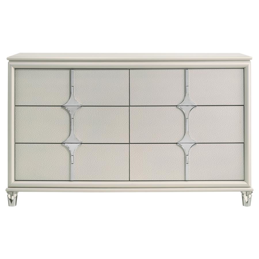 (image for) Olivia 6-drawer Dresser Cabinet Pearl White