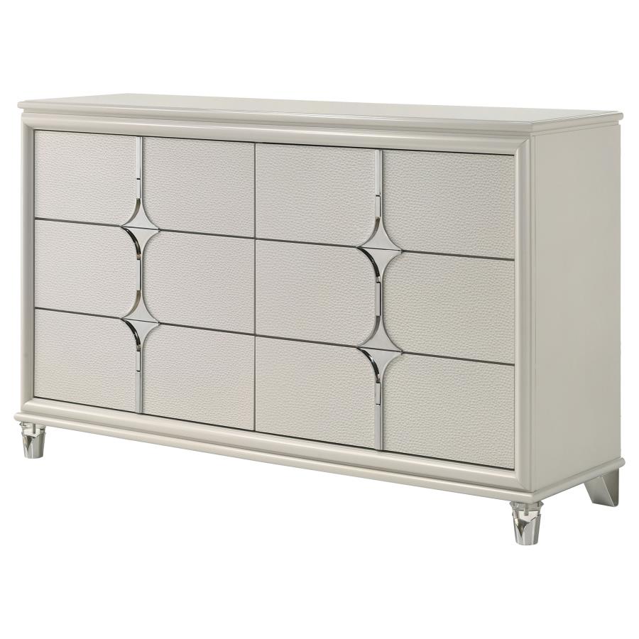 (image for) Olivia 6-drawer Dresser Cabinet Pearl White