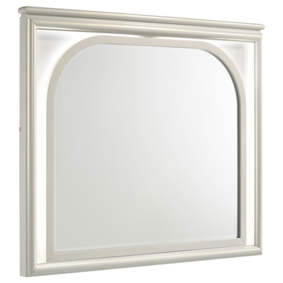 (image for) Olivia LED Dresser Mirror Pearl White - Click Image to Close