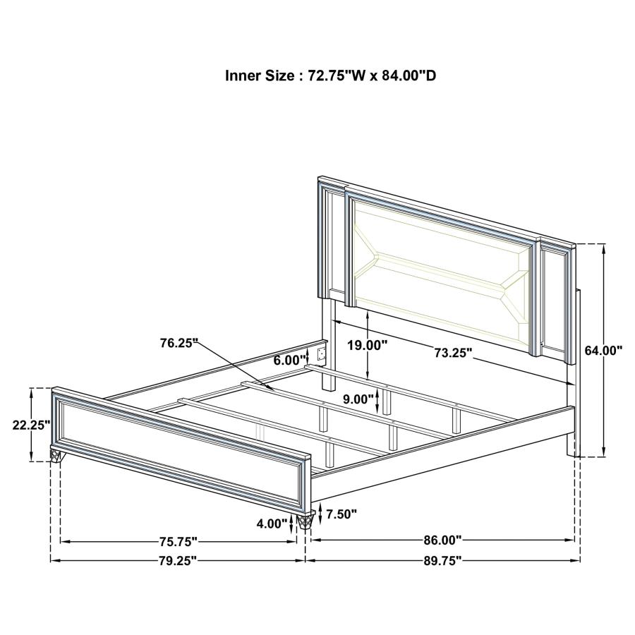 (image for) Marmore 4-piece California King Bedroom Set White