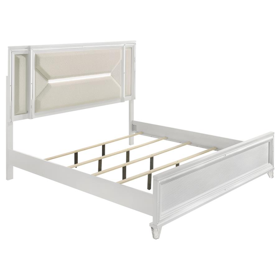 (image for) Marmore 64-inch California King Bed LED Headboard White - Click Image to Close