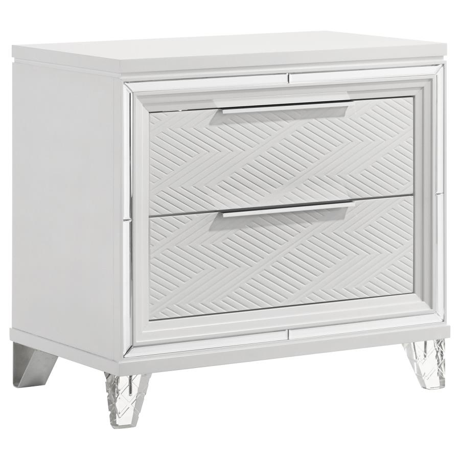 (image for) Marmore 2-drawer Nightstand Bedside Table White