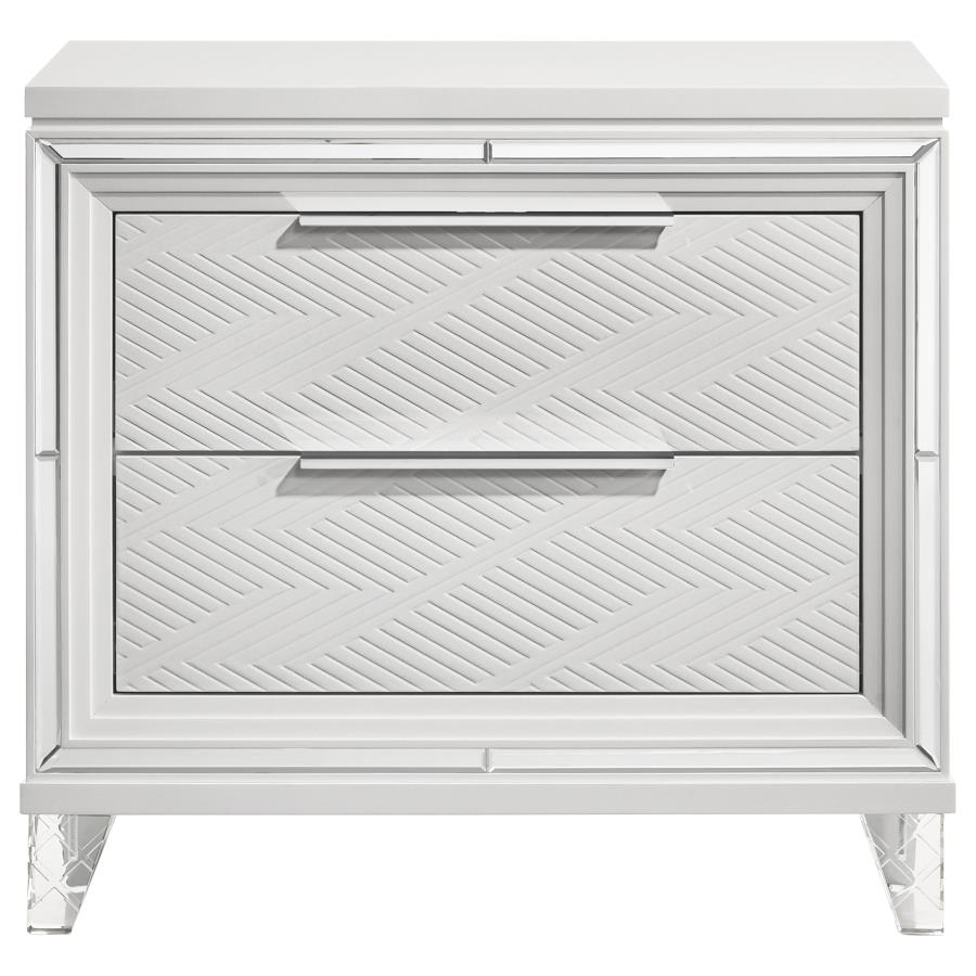 (image for) Marmore 2-drawer Nightstand Bedside Table White