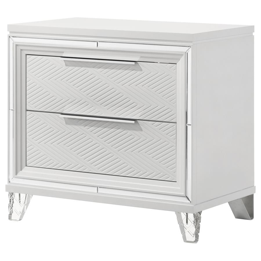 (image for) Marmore 2-drawer Nightstand Bedside Table White