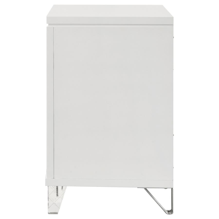 (image for) Marmore 2-drawer Nightstand Bedside Table White