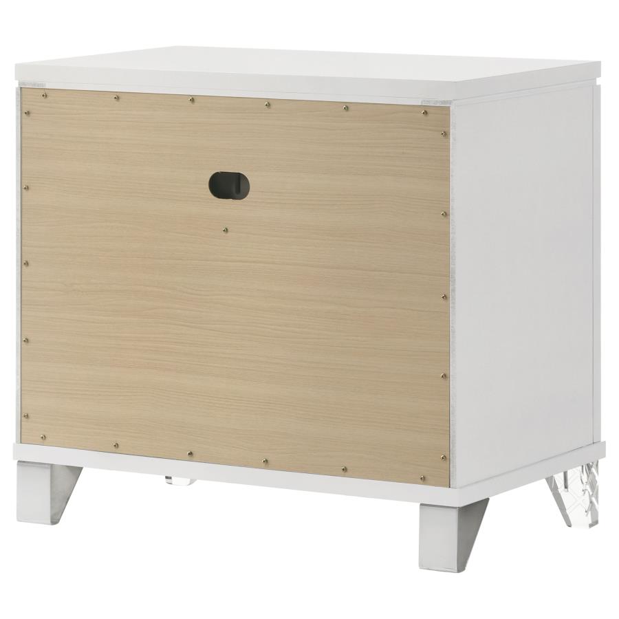 (image for) Marmore 2-drawer Nightstand Bedside Table White