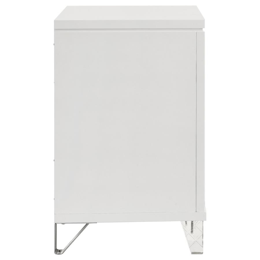 (image for) Marmore 2-drawer Nightstand Bedside Table White