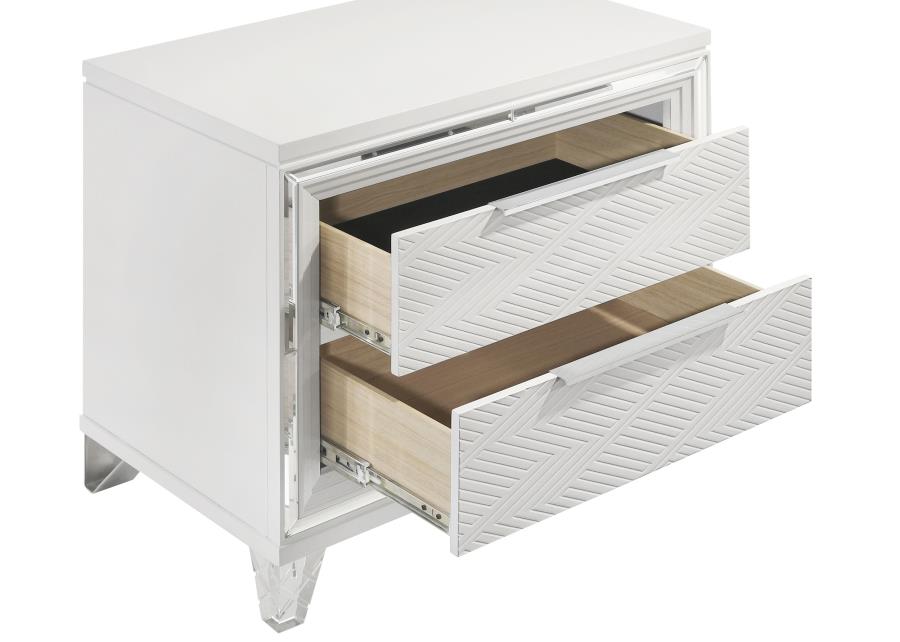 (image for) Marmore 2-drawer Nightstand Bedside Table White