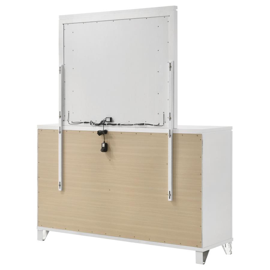 (image for) Marmore 9-drawer Dresser and LED Mirror White