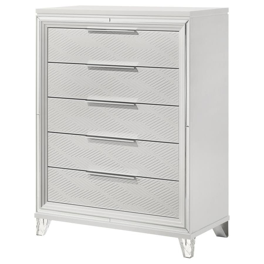 (image for) Marmore 5-drawer Bedroom Chest of Drawers White