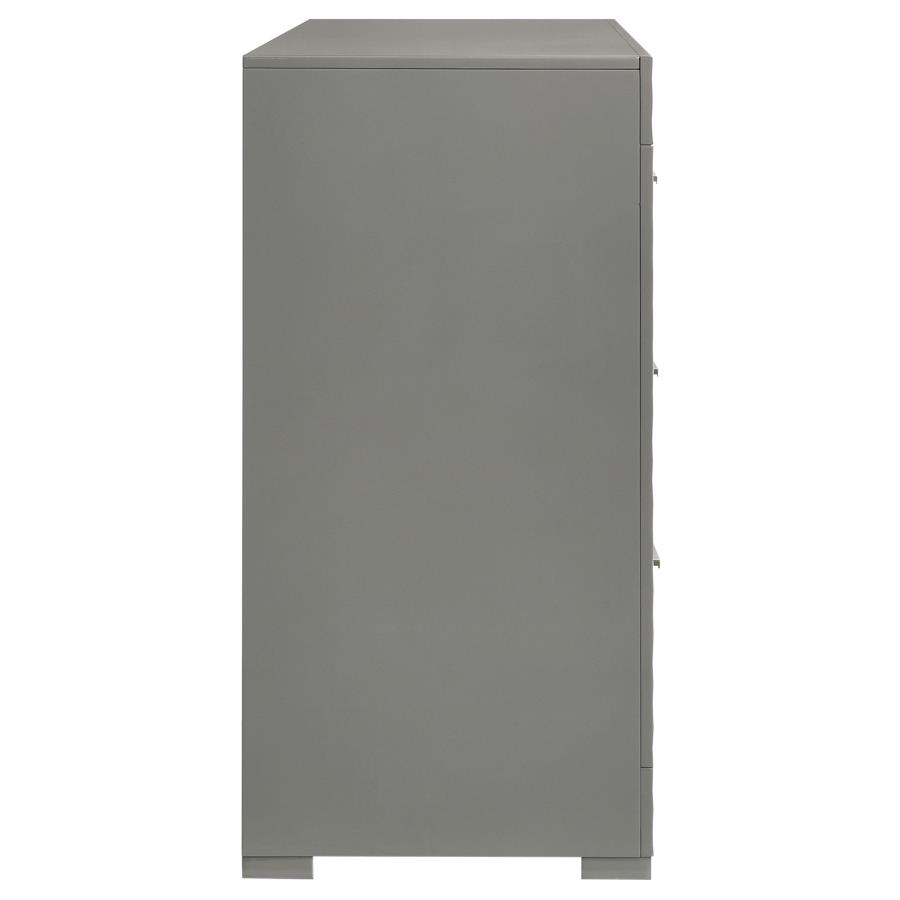 (image for) Ives 6-drawer Dresser Cabinet Grey High Gloss