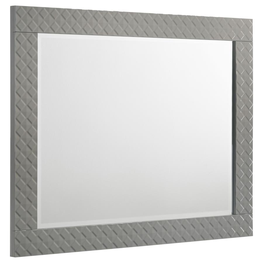 (image for) Ives Dresser Mirror Grey High Gloss - Click Image to Close