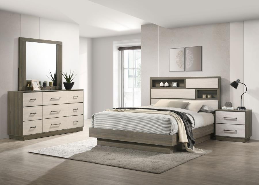 (image for) Fenwick 4-piece Eastern King Bedroom Set Grey Oak - Click Image to Close