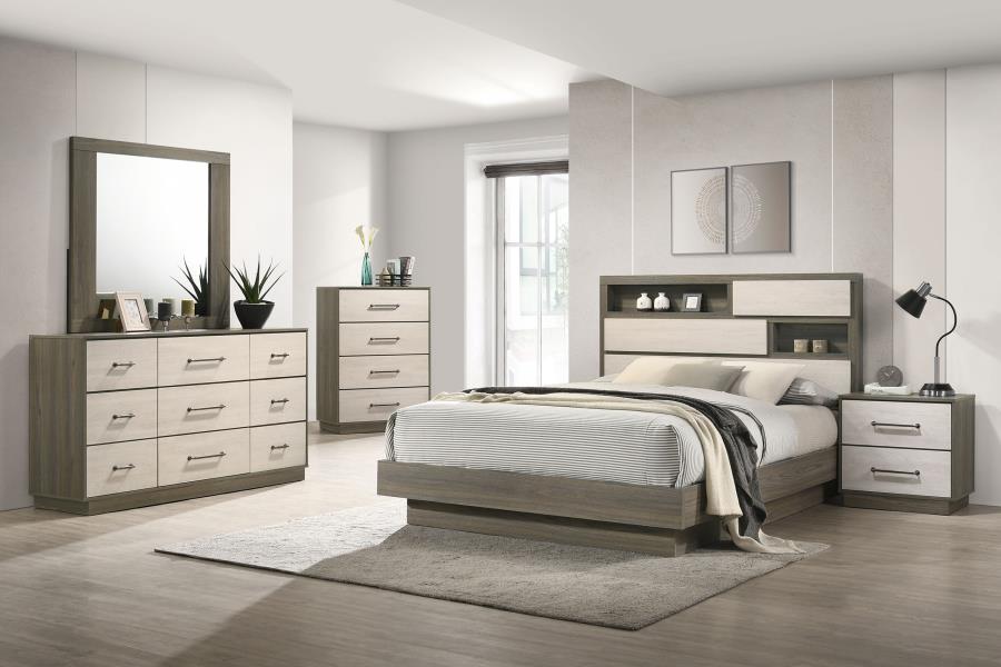 (image for) Fenwick 5-piece Eastern King Bedroom Set Grey Oak