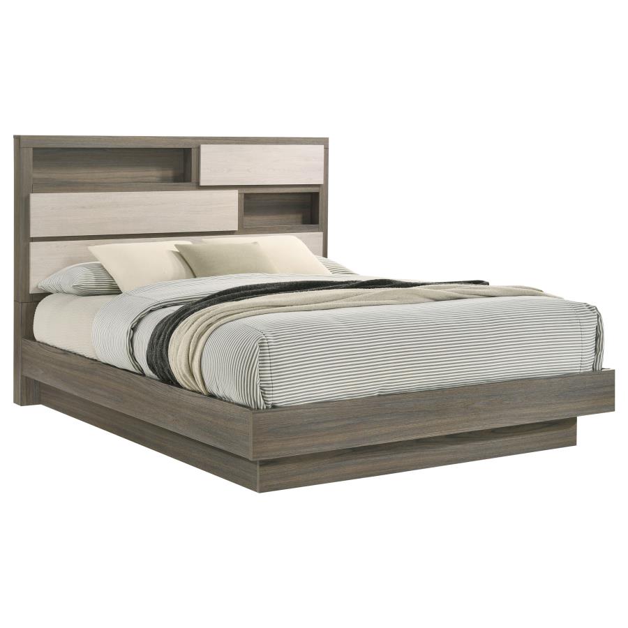 (image for) Fenwick California King Bed Bookcase Headboard Grey Oak