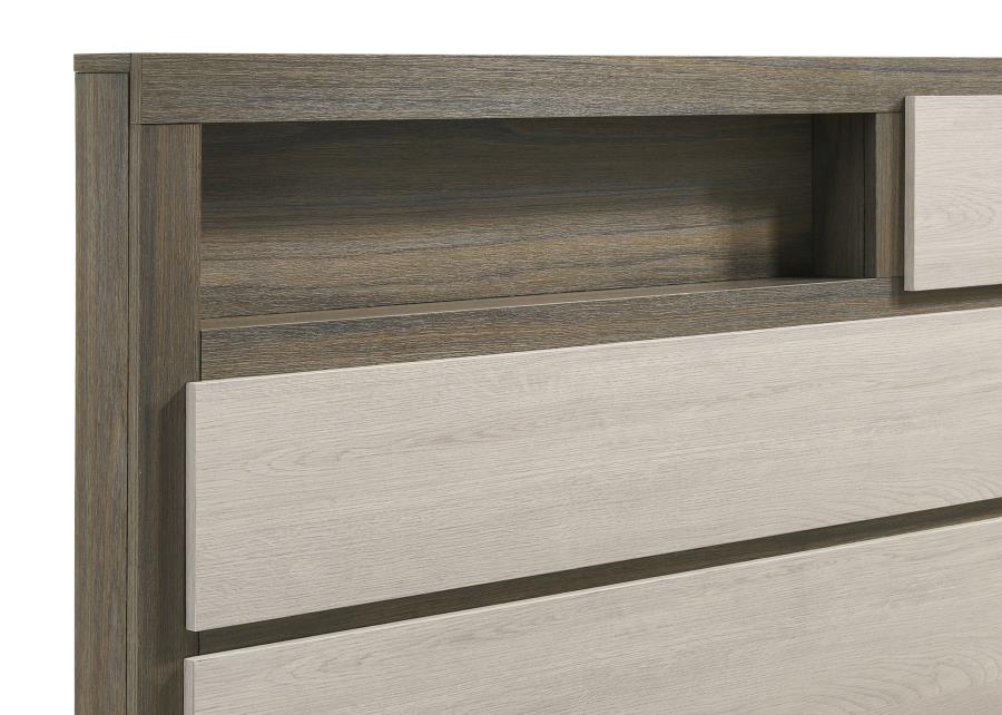 (image for) Fenwick California King Bed Bookcase Headboard Grey Oak