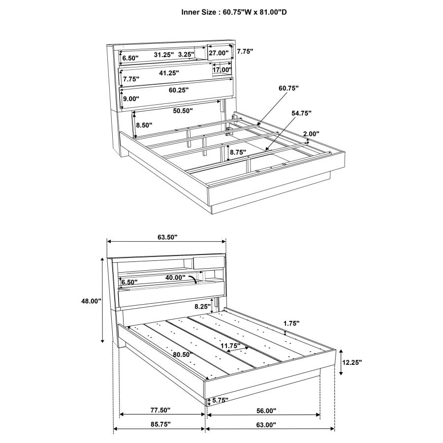 (image for) Fenwick 4-piece Queen Bedroom Set Grey Oak