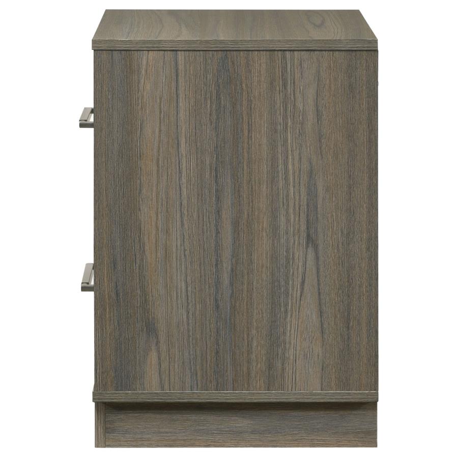 (image for) Fenwick 2-drawer Nightstand Bedside Table Grey Oak