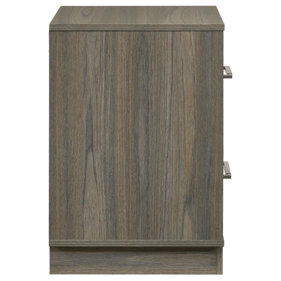 (image for) Fenwick 2-drawer Nightstand Bedside Table Grey Oak