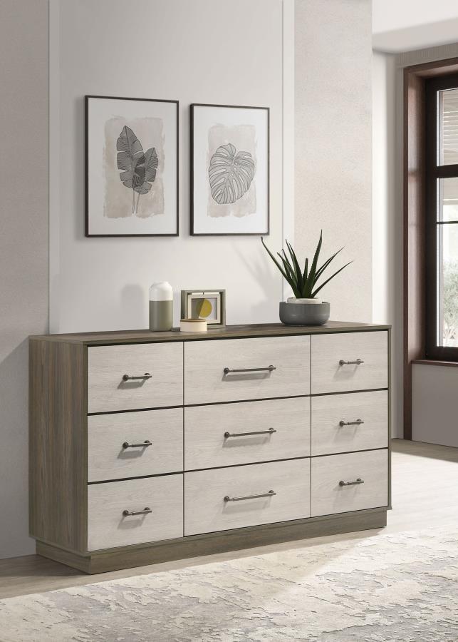 (image for) Fenwick 9-drawer Dresser Grey Oak