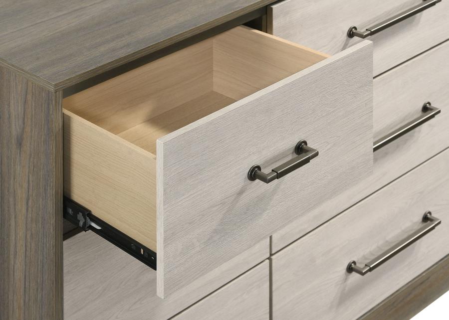 (image for) Fenwick 9-drawer Dresser with Mirror Grey Oak