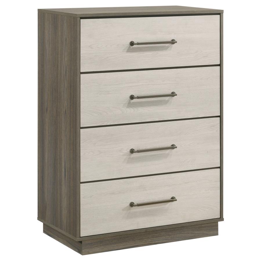 (image for) Fenwick 4-drawer Chest of Drawers Grey Oak - Click Image to Close