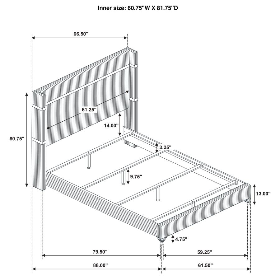 (image for) Lucia 4-piece Queen Bedroom Set Grey and Black