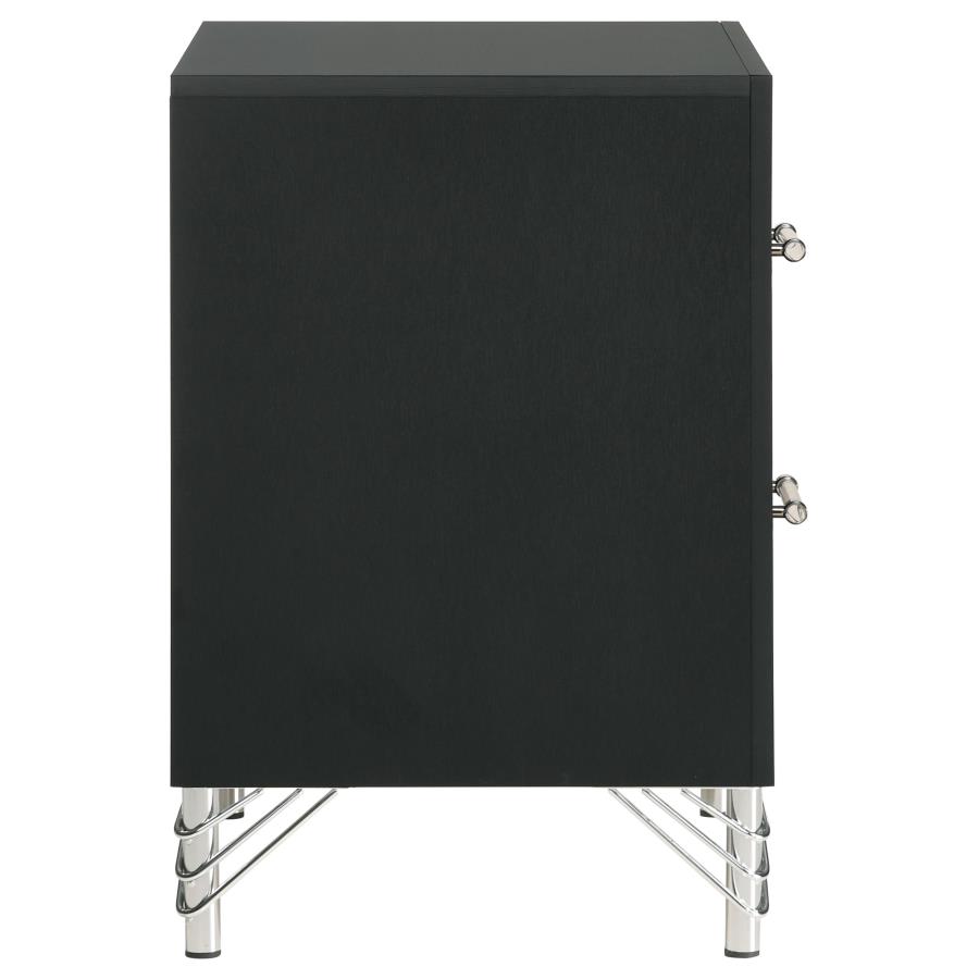 (image for) Lucia 2-drawer Nightstand Bedside Table Black