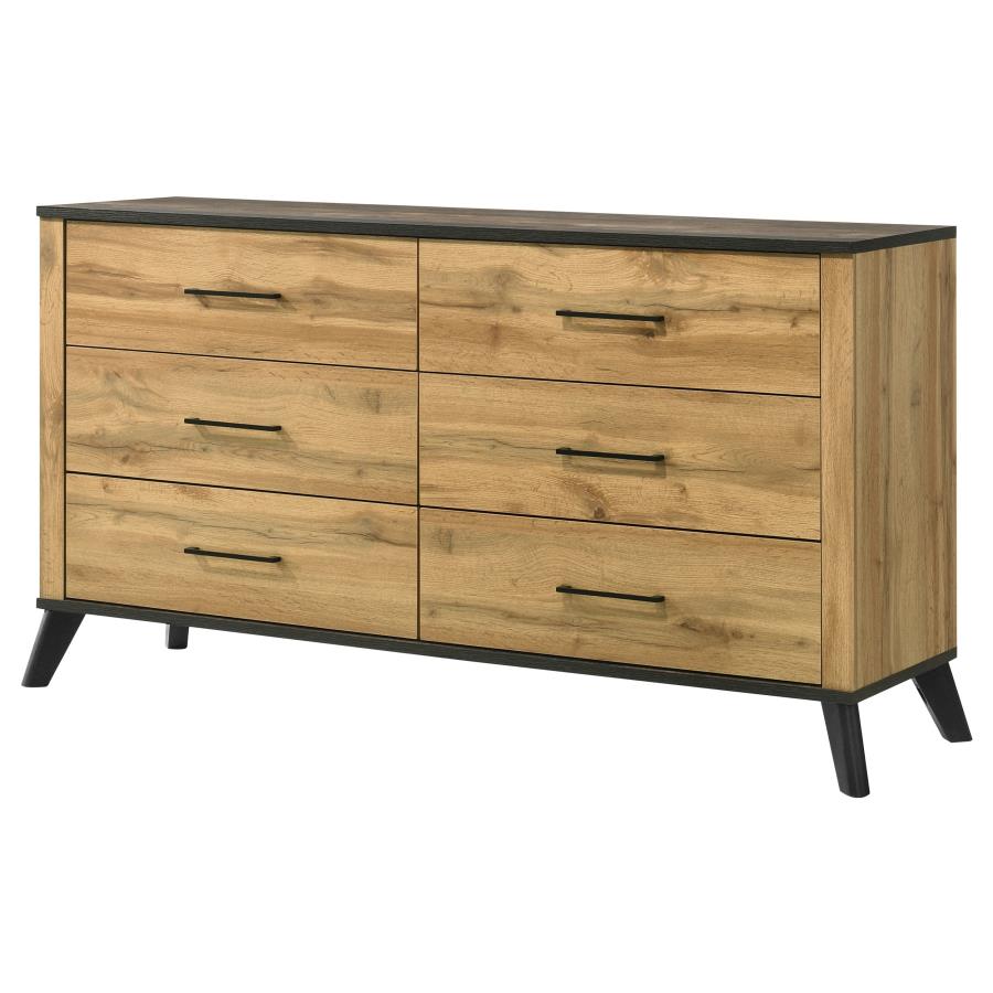 (image for) Kaywood 6-drawer Dresser Cabinet Natural Pine