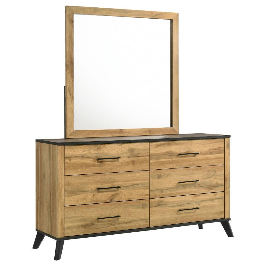 (image for) Kaywood 6-drawer Dresser and Mirror Natural Pine