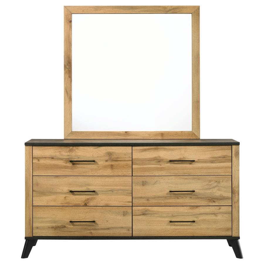 (image for) Kaywood 6-drawer Dresser and Mirror Natural Pine