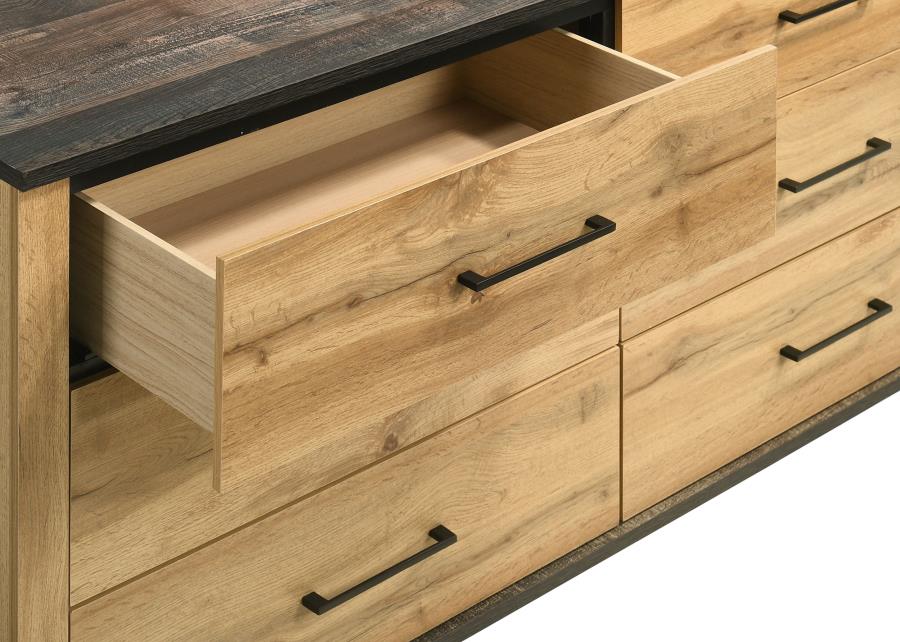 (image for) Kaywood 6-drawer Dresser and Mirror Natural Pine