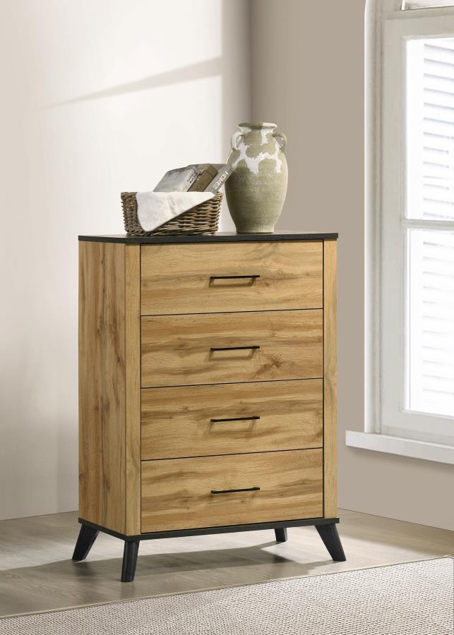 (image for) Kaywood 4-drawer Bedroom Chest of Drawers Natural Pine