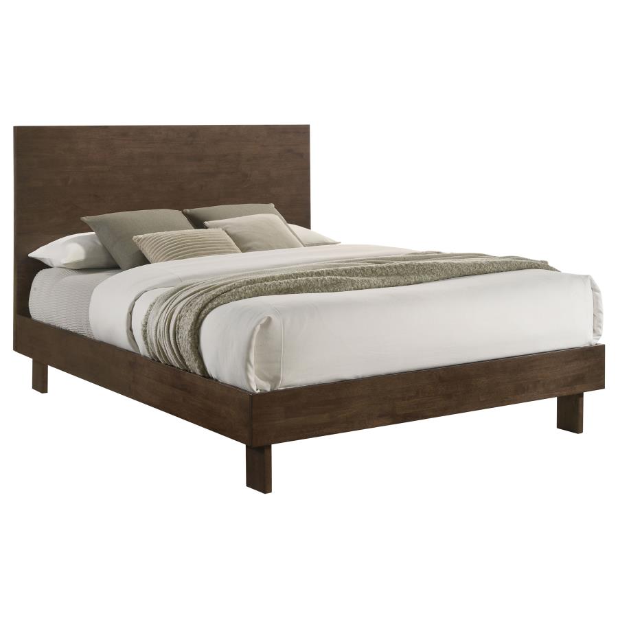 (image for) Glenwood 48-inch Queen Platform Panel Bed Warm Brown