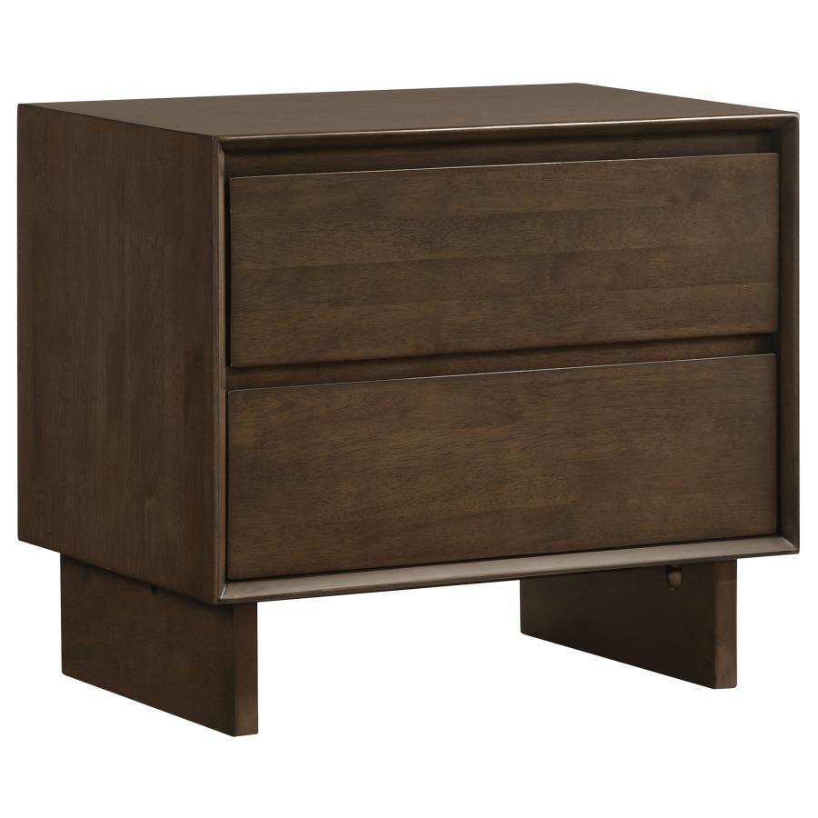 (image for) Glenwood 2-drawer Nightstand Bedside Table Warm Brown - Click Image to Close