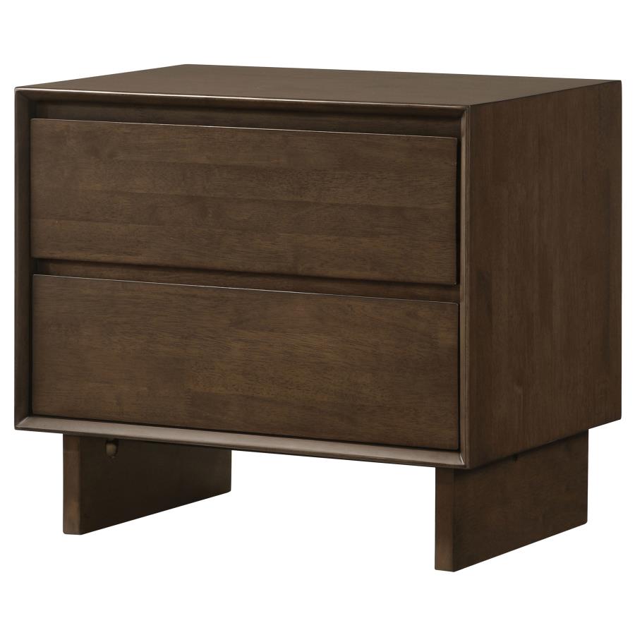 (image for) Glenwood 2-drawer Nightstand Bedside Table Warm Brown