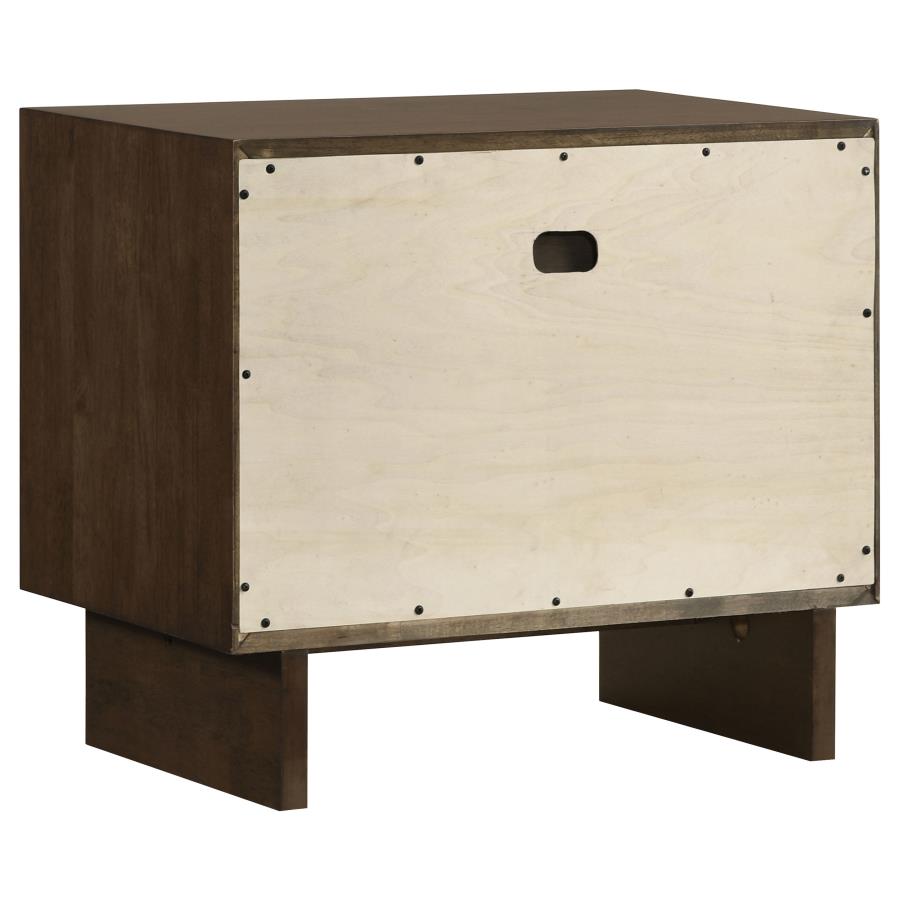 (image for) Glenwood 2-drawer Nightstand Bedside Table Warm Brown