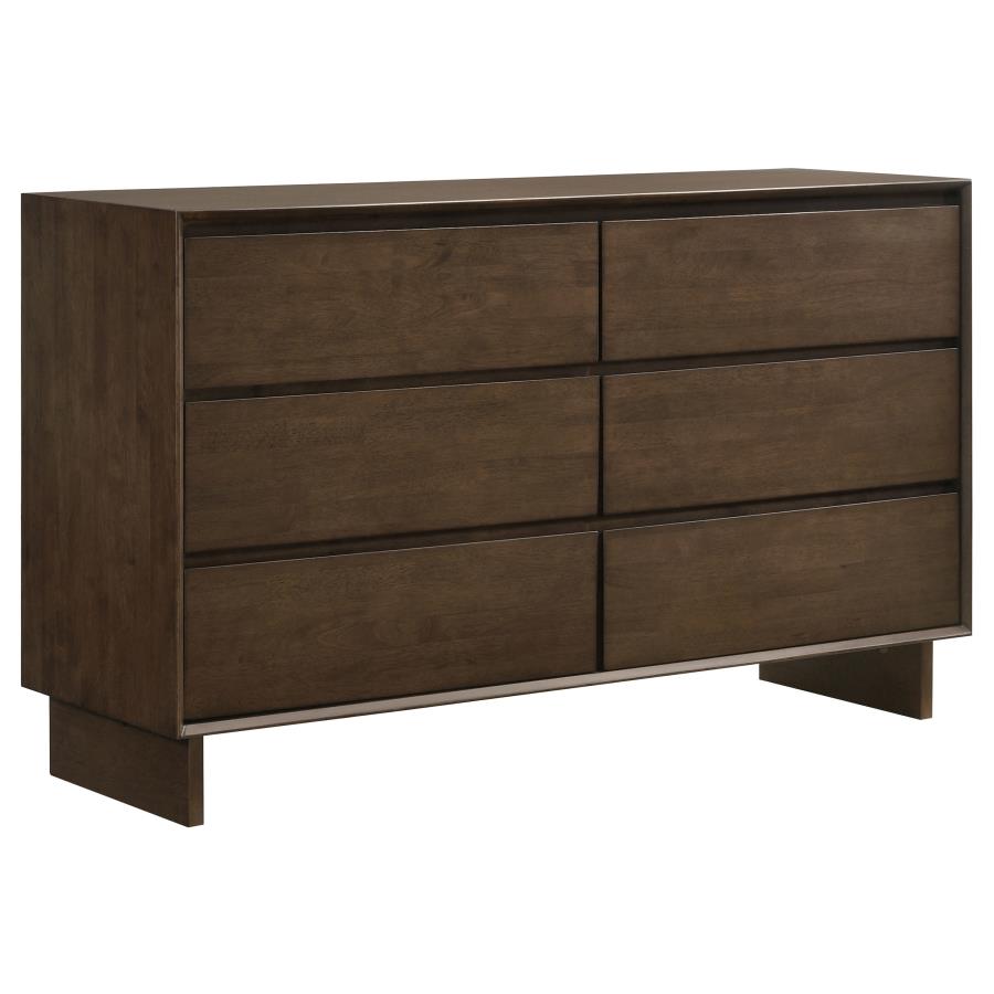 (image for) Glenwood 6-drawer Dresser Cabinet Warm Brown - Click Image to Close