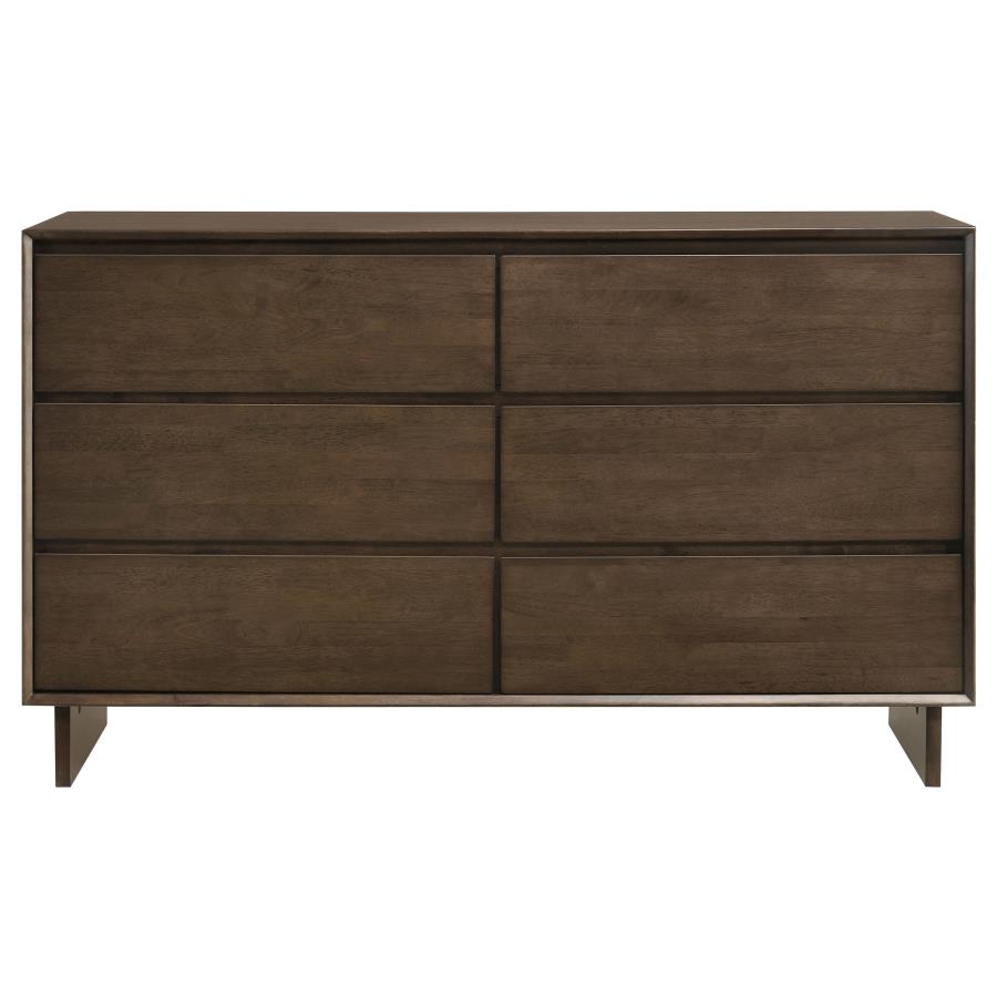 (image for) Glenwood 6-drawer Dresser Cabinet Warm Brown