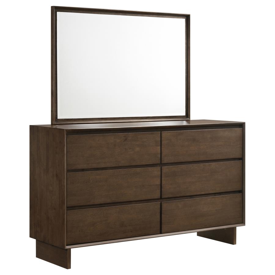 (image for) Glenwood 6-drawer Dresser and Mirror Warm Brown - Click Image to Close