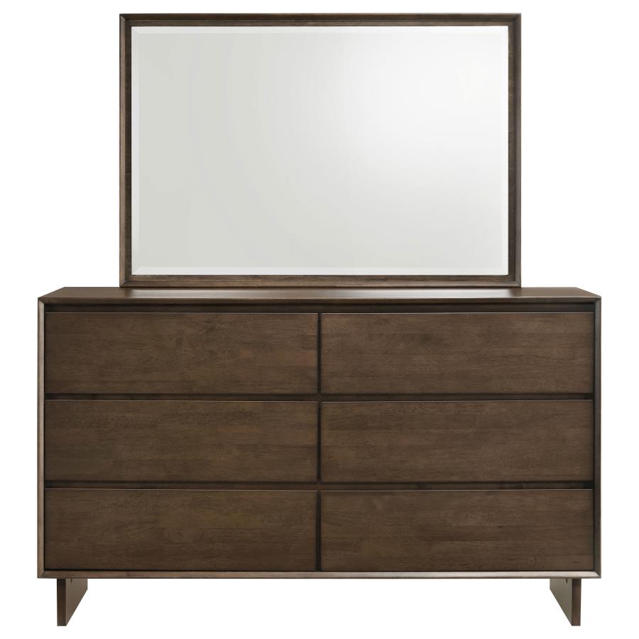 (image for) Glenwood 6-drawer Dresser and Mirror Warm Brown