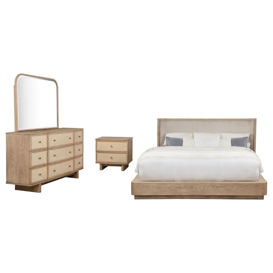 (image for) Kailani 4-piece Eastern King Bedroom Set Beige Oak