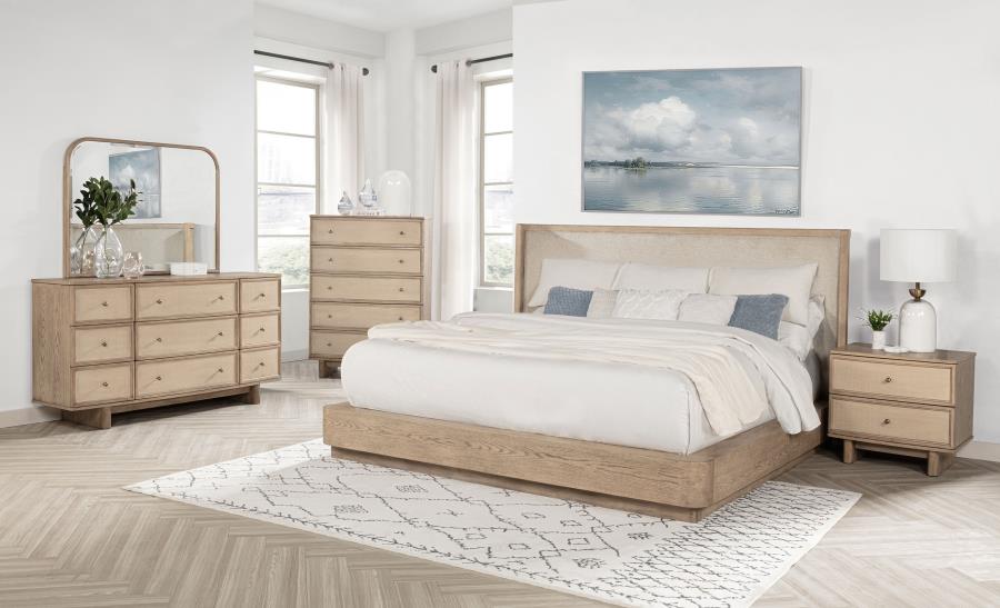 (image for) Kailani 5-piece Eastern King Bedroom Set Beige Oak - Click Image to Close