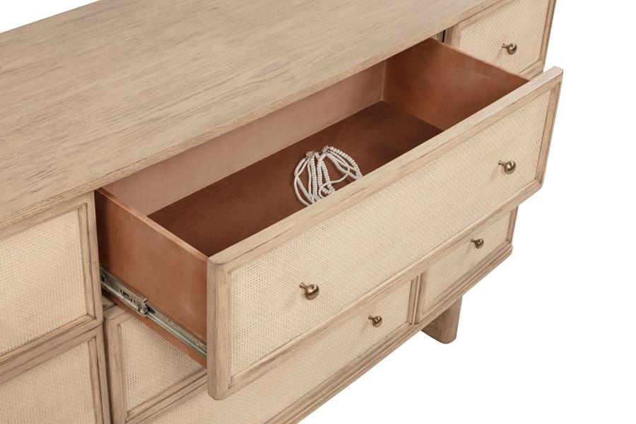 (image for) Kailani 9-drawer Dresser Cabinet Beige Oak