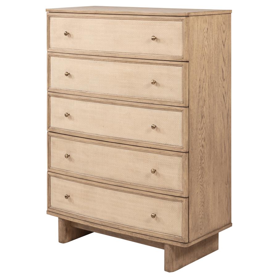 (image for) Kailani 5-drawer Bedroom Chest of Drawers Beige Oak