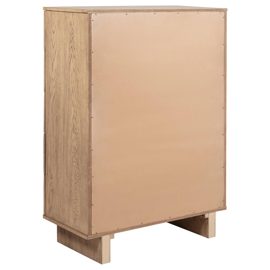 (image for) Kailani 5-drawer Bedroom Chest of Drawers Beige Oak