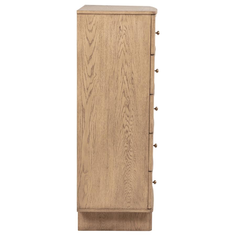 (image for) Kailani 5-drawer Bedroom Chest of Drawers Beige Oak